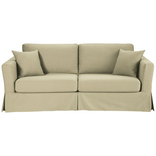 Schlafsofa 3-Sitzer Baumwolle kittfarben