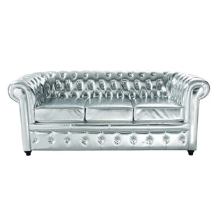 Silver sofa  Chesterfield