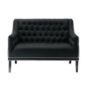 Banquette 2 places noire capitonnée Marilyn