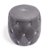 Puf Strass terciopelo gris