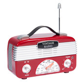 Radio Vintage rouge à piles