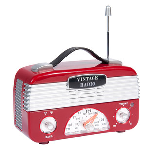 Radio Vintage rot mit Batteriebetrieb