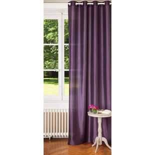 Rideau satiné myrtille  <br /> - Lot de 2