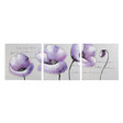 Dreiteiliges Bild Blumen Purple