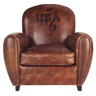 Fauteuil club marron Oxford
