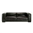 Sofa Black leather, seats 3/4 