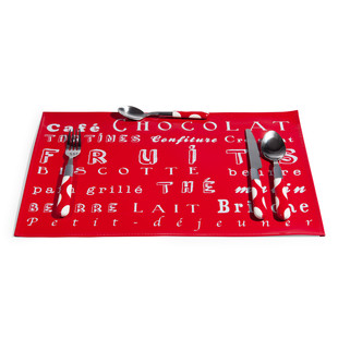 Tischset Frühstück rot <br /> - Set aus 6