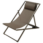 Steamer chair/ folding deckchair, taupe Split
