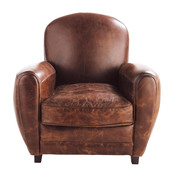 Vintage-clubsessel, braun Oxford