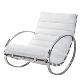 Fauteuil à bascule cuir blanc  Freud