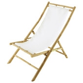 Steamer chair/ folding deckchair, ecru bamboo<br />Robinson