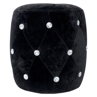 Hocker Strass PVC schwarz