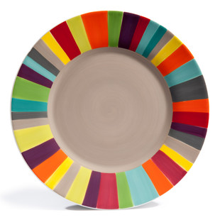 Assiette plate Soleya grise <br /> - Lot de 6