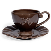 Tasse et soucoupe à thé marron Bourgeoisie