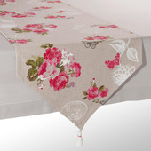 Flower Garden table runner, beige