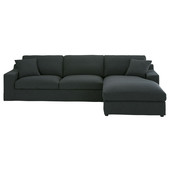 Corner sofa in Charcoal Grey Monet fabric, seats 5