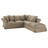 Canapé d'angle 6 places convertible taupe