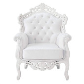 Fauteuil blanc capitonné Barocco