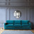 4/5-Sitzersofa, nicht ausziehbar, Velours blau