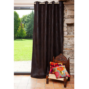 Vorhang Suedine braun  <br /> - Set aus 2