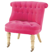 Velvet armchair in fuchsia Constantin