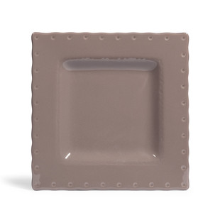 Assiette dessert Gastronome taupe <br /> - Lot de 6