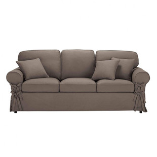 Schlafcouch 3/4-Sitzer, ausziehbar, taupe