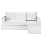 3-seat sofa bed in white linen Toronto