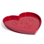 Plato para tarta Heart rojo