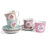 Koffer met theekopjes en schoteltjes Cupcake