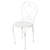 Ivoorkleurige smeedijzeren tuinstoel<br />Saint-Germain