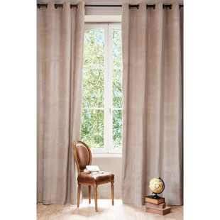 Velvet curtain in beige - sold individually