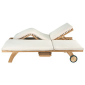 Bain de soleil double bois teck Oléron