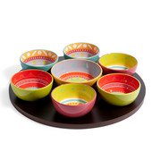 Cuzco appetizer tray with 7 bowls