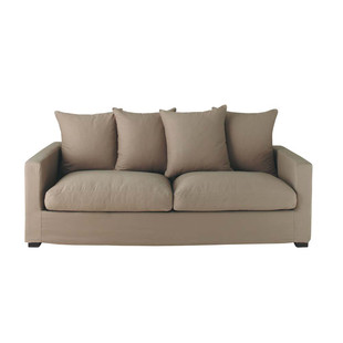 Zitbank taupe 3 plaatsen Leonard