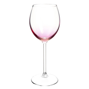 Weinglas mit rosa Glasboden glänzend