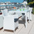 Table de jardin carrée blanche<br />Santorin