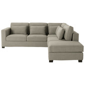 Corner sofa in Light Grey Monet fabric, seats 5<br />Milano
