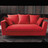 Sofa Dreisitzer, nicht ausziehbar, rot