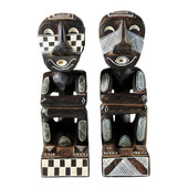 Set di 2 statuette in legno Bassari