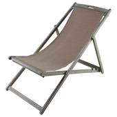 Steamer chair/ folding deckchair, taupe  Panama
