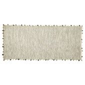 Tapis pompon écru 80x200