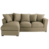 Eckschlafsofa 5-Sitzer (Ottomane links), Baumwolle taupe