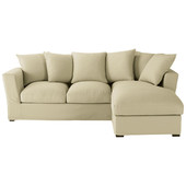 Corner sofa (right daybed) in Putty cotton, seats 5,