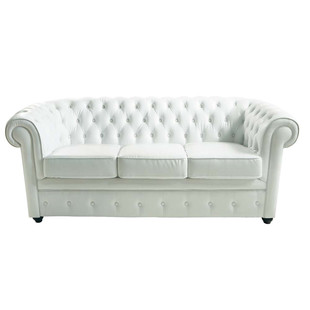 Canapé cuir blanc  Chesterfield