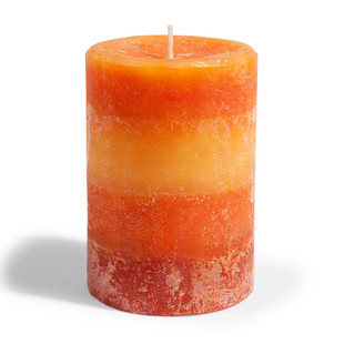 Candela Cilindrica arancione <br /> - Lotto di 6