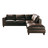Sofa bed 5 seat sectional corner sofa bed in brown leather