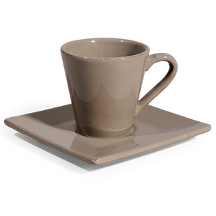 Tasse et soucoupe à café inspiration taupe