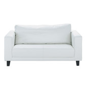 2-Sitzersofa, nicht ausziehbar, Lederoptik weiß