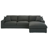Corner sofa in Slate Grey cotton, seats 5 Stuart